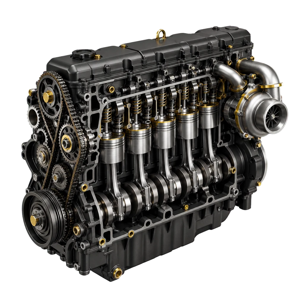 Commercial diesel engine rebuild cutaway